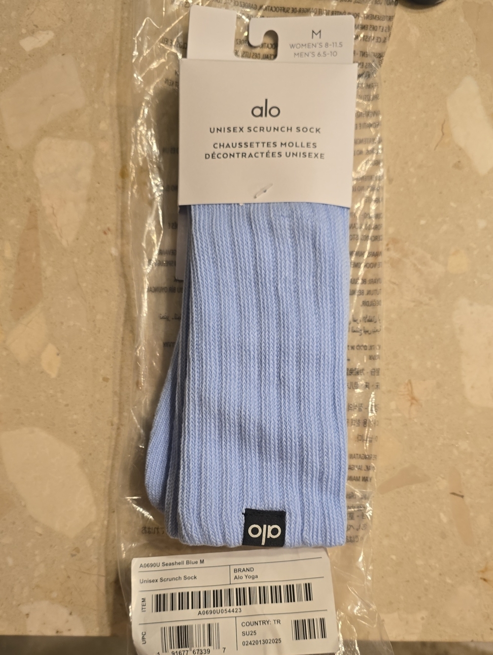 ALO Yoga Unisex Scrunch Sock in Seashell Blue
